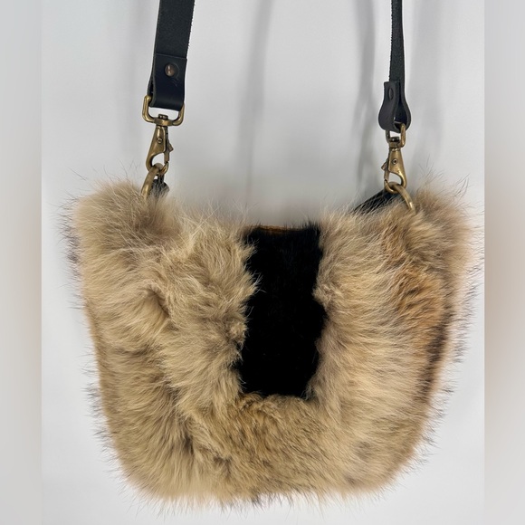 Lowell Handbags - Lowell Quito Tan Fur Women's Handbag Shoulder Bag Crossbody & Brown Leather